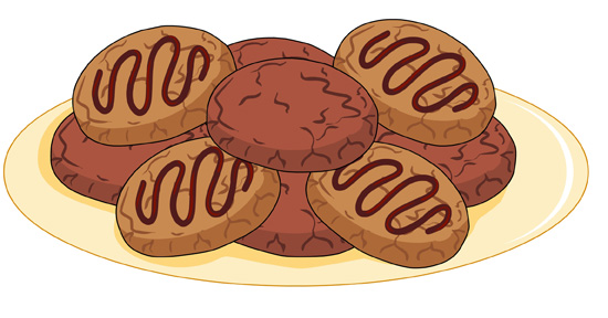 chocolate cookies on plate clipart