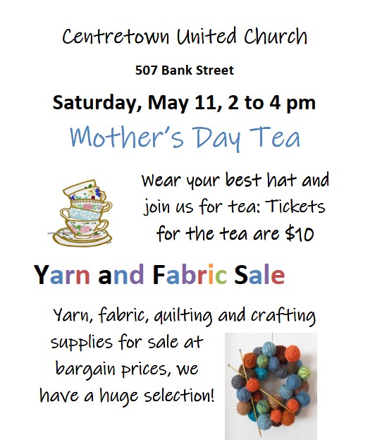 May 11 Tea and Knitting Supply Sale